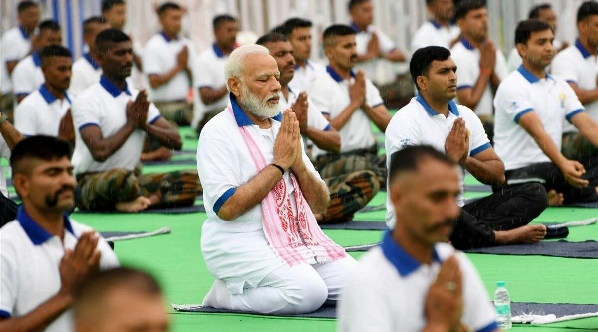 PM Narendra Modi's Address to The Nation on International Yoga Day. PC - Latestly.com