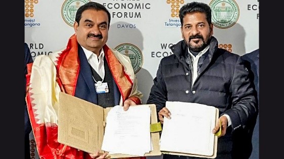 BJP taunts Congress after Adani signs MoUs with CM Revanth Reddy for  investment in Telangana