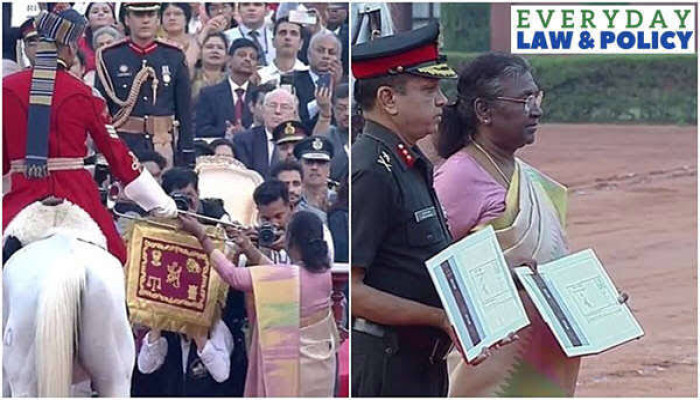 President Droupadi Murmu Presents Silver Trumpet, Trumpet Banner To ...